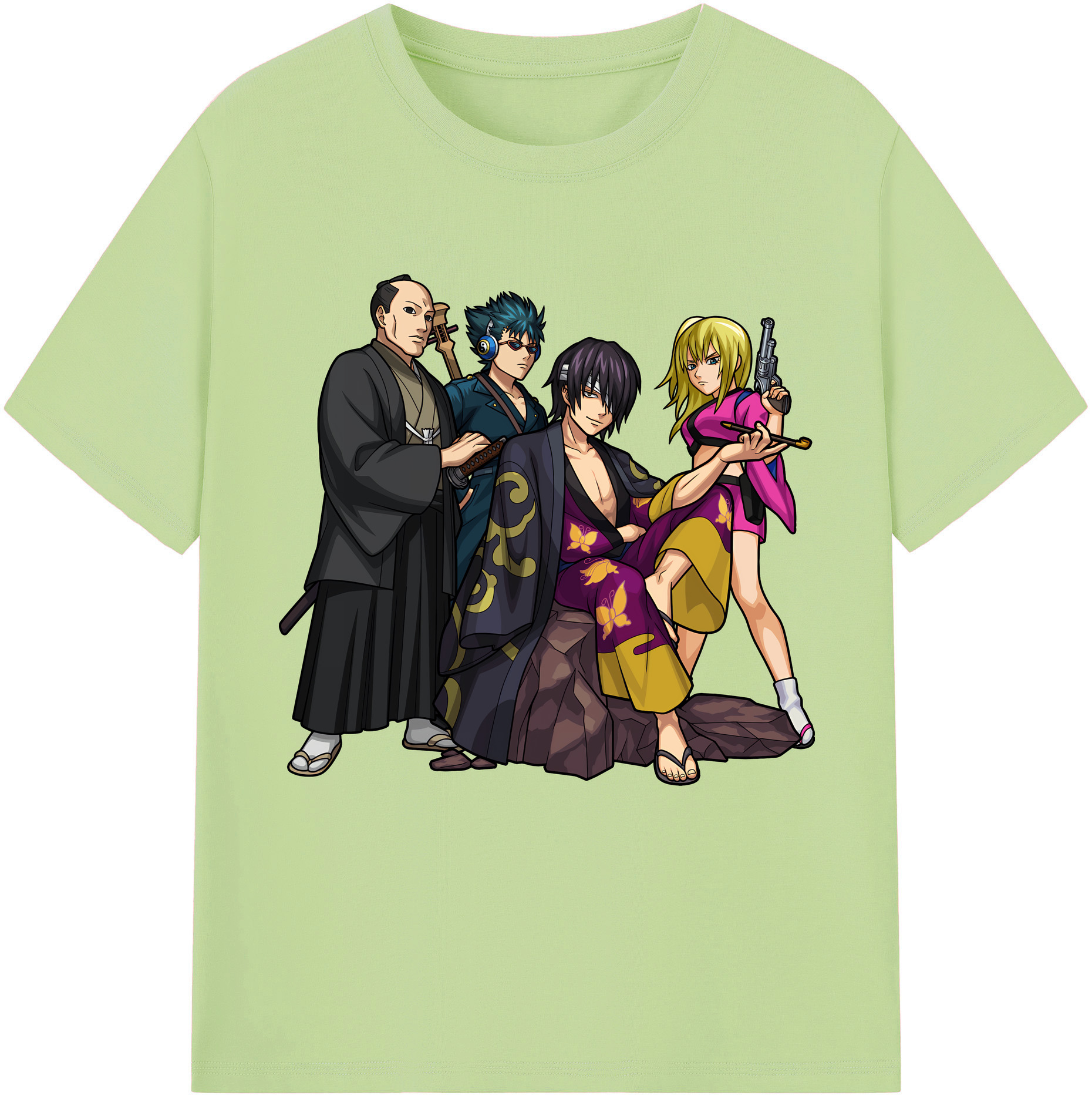 （画像用） ぎんたま 坂田銀時（さかたぎんとき） 神楽 志村新八（しむら しんぱち） GINTAMA Sakata Gintoki Kagura Shimura Shinpachi 綿100％半袖Tシャツ（フロントプリント）